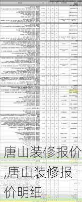 唐山装修报价,唐山装修报价明细