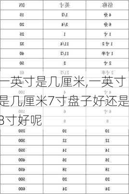 一英寸是几厘米,一英寸是几厘米7寸盘子好还是8寸好呢