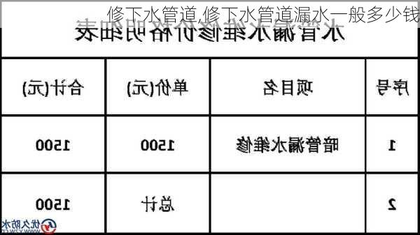 修下水管道,修下水管道漏水一般多少钱-第1张图片-求稳装修网