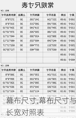 幕布尺寸,幕布尺寸与长宽对照表-第1张图片-求稳装修网