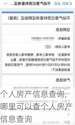 个人房产信息查询,哪里可以查个人房产信息查询-第2张图片-求稳装修网