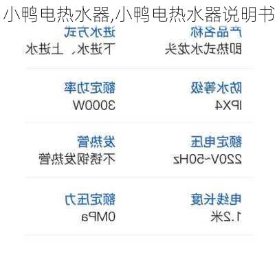 小鸭电热水器,小鸭电热水器说明书-第2张图片-求稳装修网