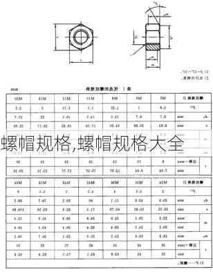 螺帽规格,螺帽规格大全-第1张图片-求稳装修网