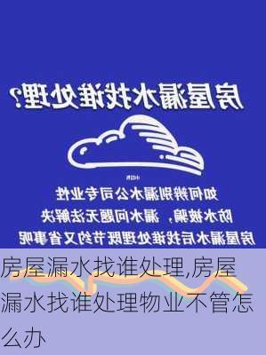 房屋漏水找谁处理,房屋漏水找谁处理物业不管怎么办