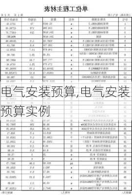 电气安装预算,电气安装预算实例-第1张图片-求稳装修网