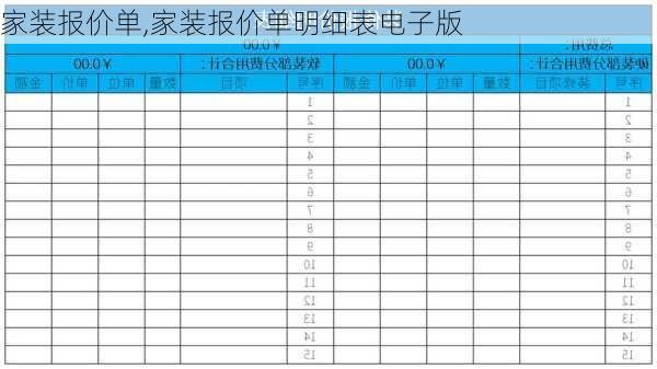 家装报价单,家装报价单明细表电子版-第3张图片-求稳装修网