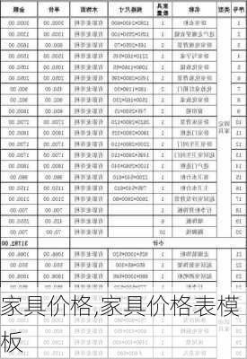 家具价格,家具价格表模板-第3张图片-求稳装修网