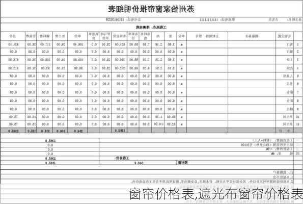 窗帘价格表,遮光布窗帘价格表-第2张图片-求稳装修网