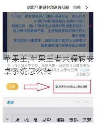 苹果王,苹果王者荣耀转安卓系统怎么转-第1张图片-求稳装修网