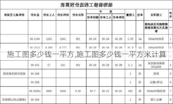 施工图多少钱一平方,施工图多少钱一平方米计算-第2张图片-求稳装修网