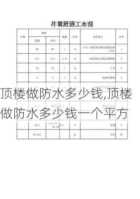 顶楼做防水多少钱,顶楼做防水多少钱一个平方-第1张图片-求稳装修网