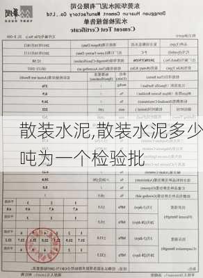 散装水泥,散装水泥多少吨为一个检验批