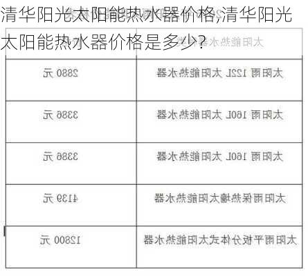 清华阳光太阳能热水器价格,清华阳光太阳能热水器价格是多少?-第2张图片-求稳装修网