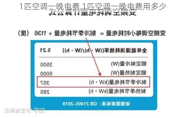 1匹空调一晚电费,1匹空调一晚电费用多少