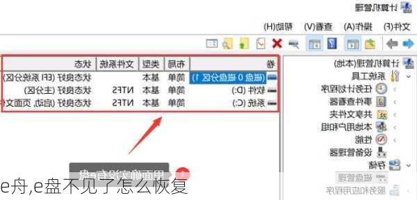 e舟,e盘不见了怎么恢复-第2张图片-求稳装修网