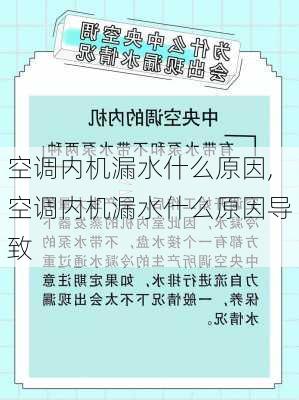 空调内机漏水什么原因,空调内机漏水什么原因导致-第2张图片-求稳装修网